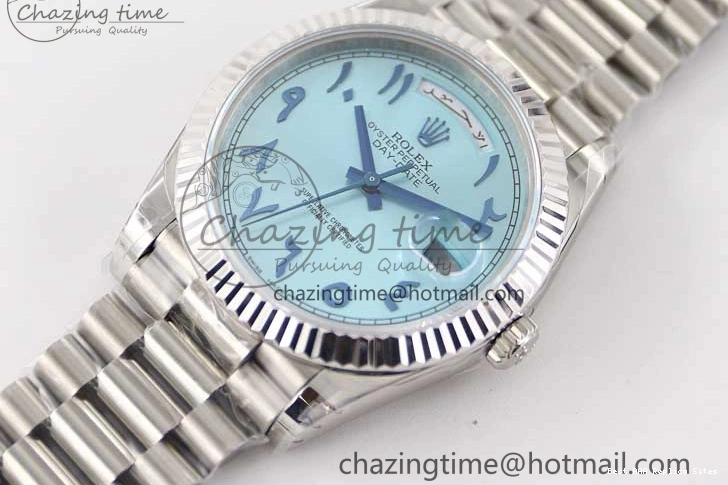 Good Copy Rolex Watches Steel Ice 40mm Best TWF 1:1 2357 SS Arabic A Comfortable Bracelet Edition 904L on Day SS Blue Date Dial 0118